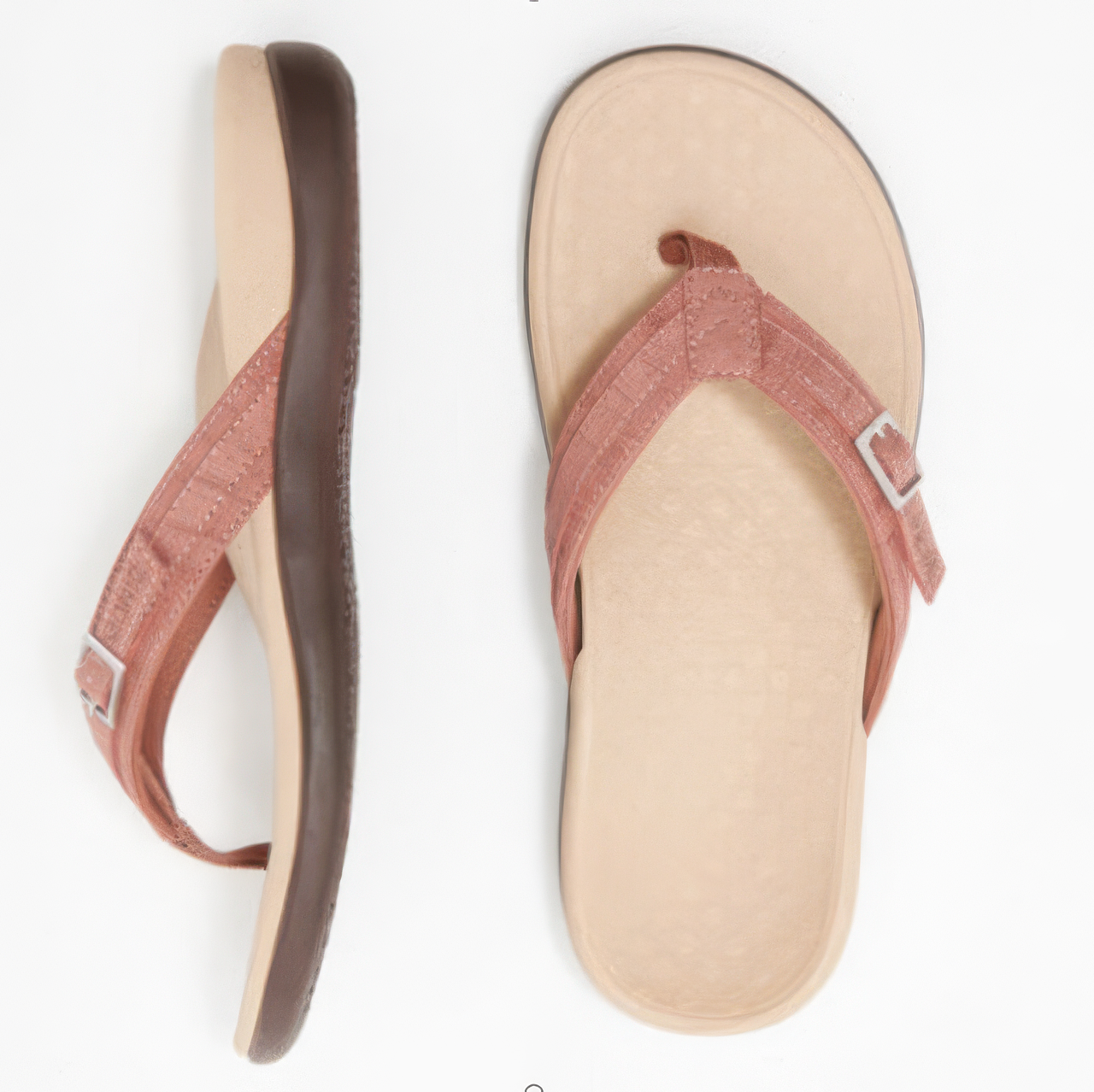 Women's Adjustable Rubber Flip Flops | Comfortable Cushioned Arch Support Sandals 6