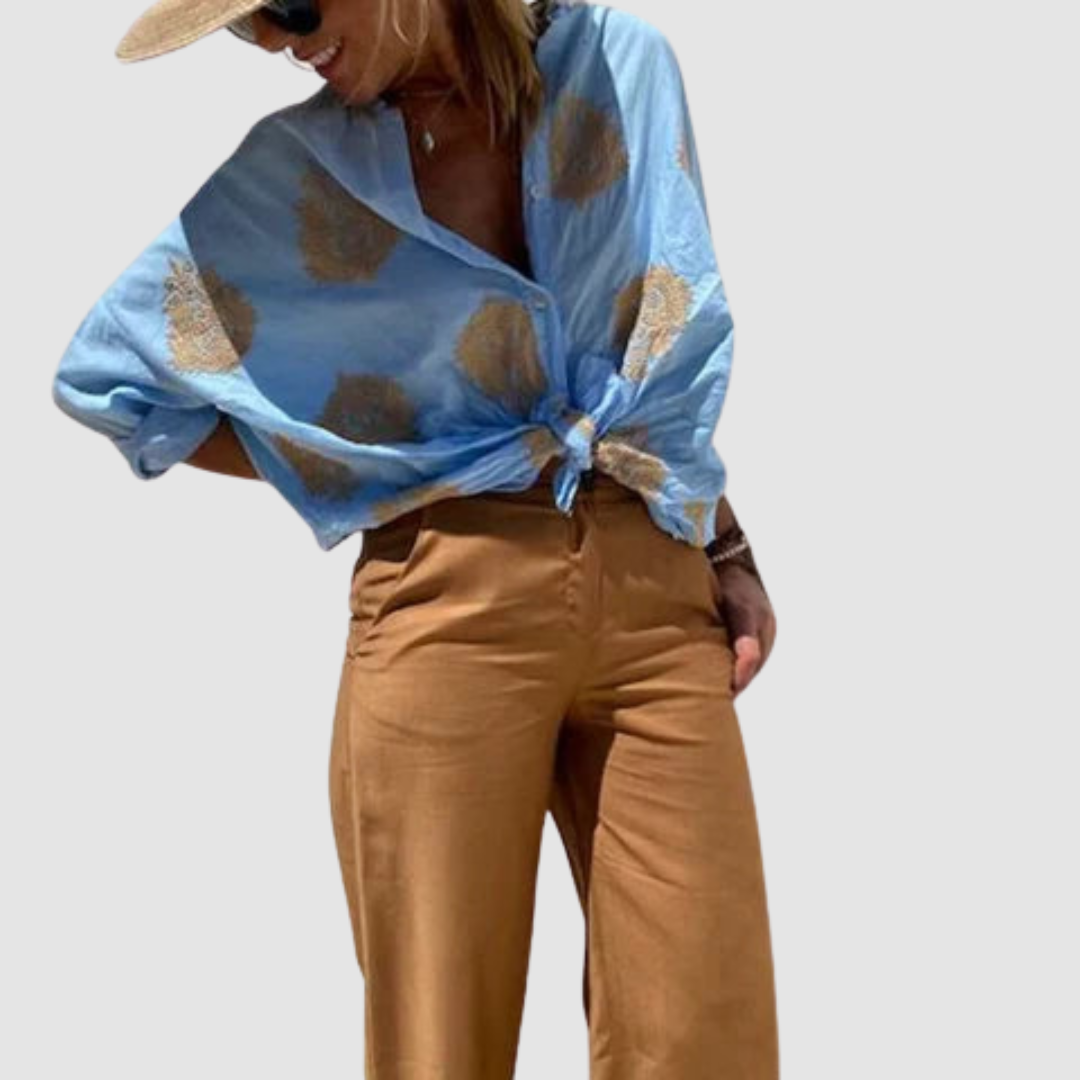 Women's Breathable Fabric Blouse | Flowy Fit Casual Top 3