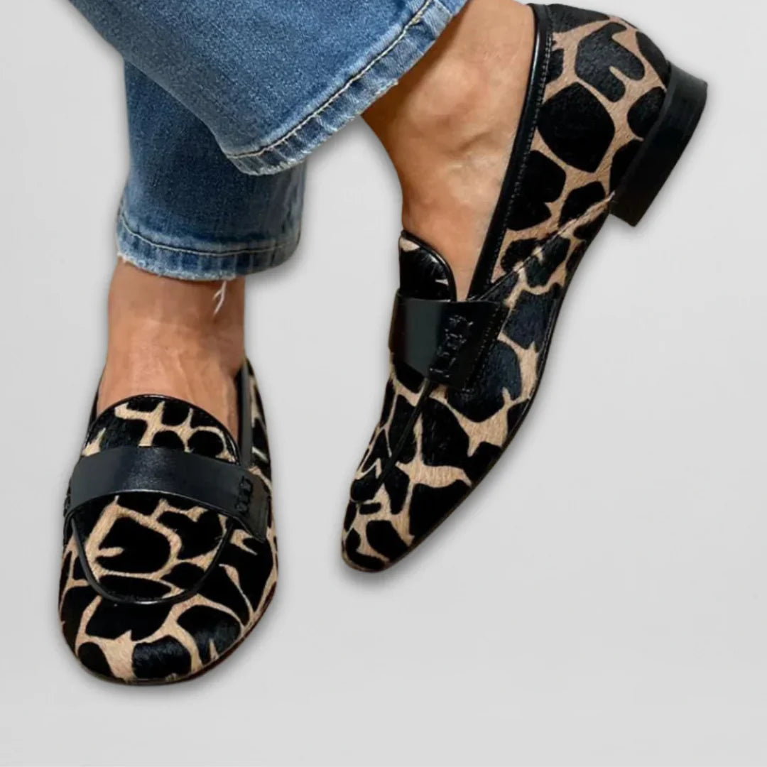 Womens Cow Print Loafers | Cozy Soft Everyday Slip-On Shoes 2