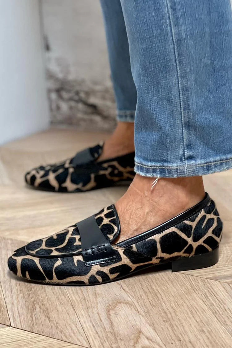 Womens Cow Print Loafers | Cozy Soft Everyday Slip-On Shoes 4