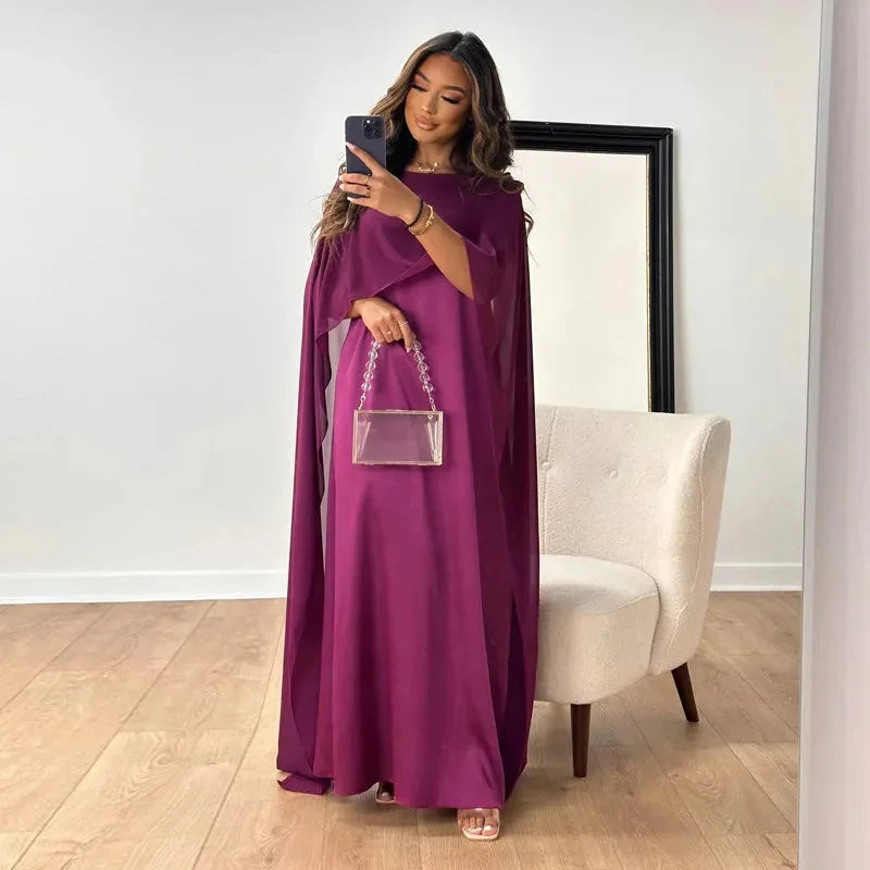 Women's Elegant Cape Maxi Dress | Sophisticated Formal Evening Gown 3