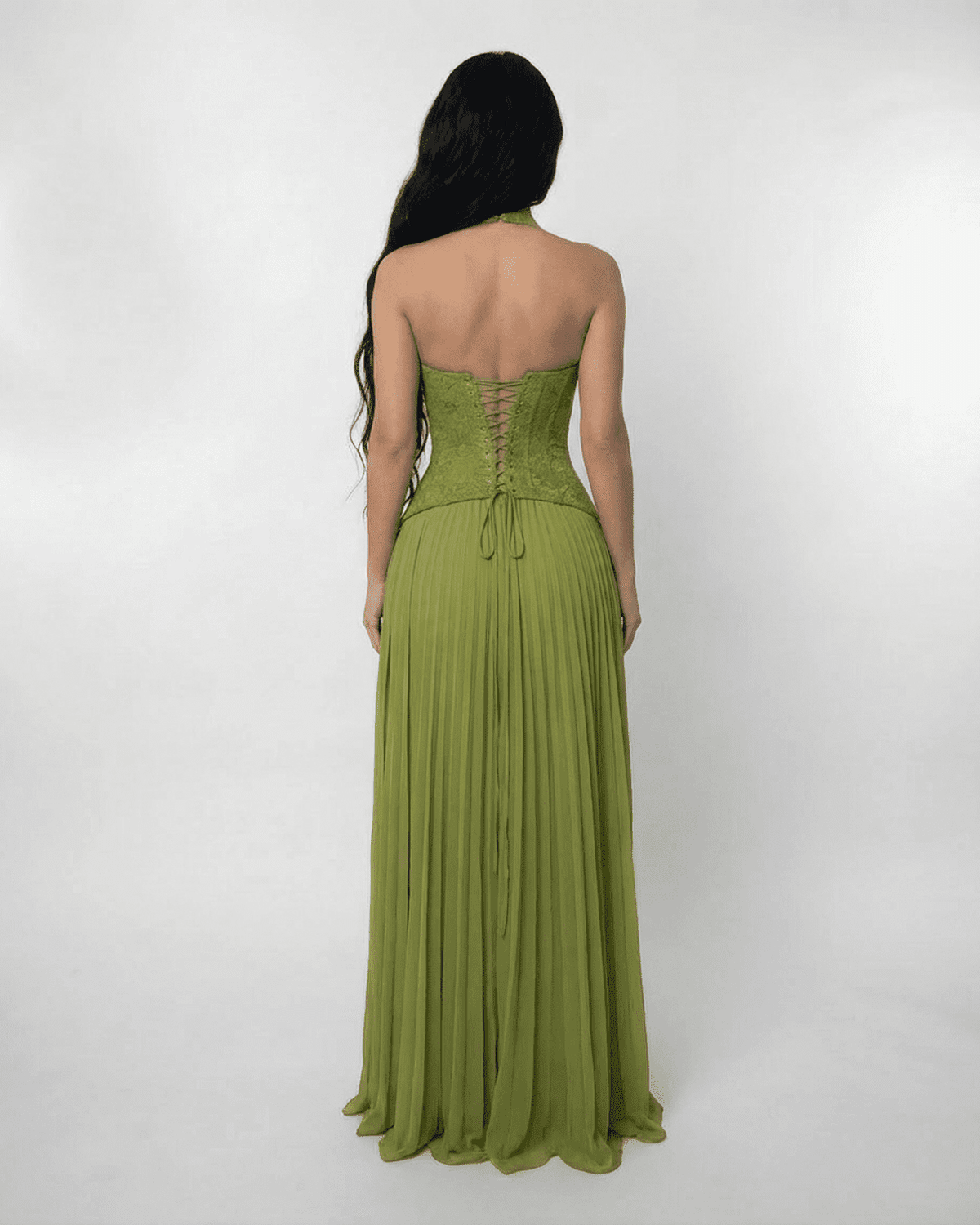 Womens Elegant Lace Maxi Dress | Timeless Halter Neck Formal Gown 2