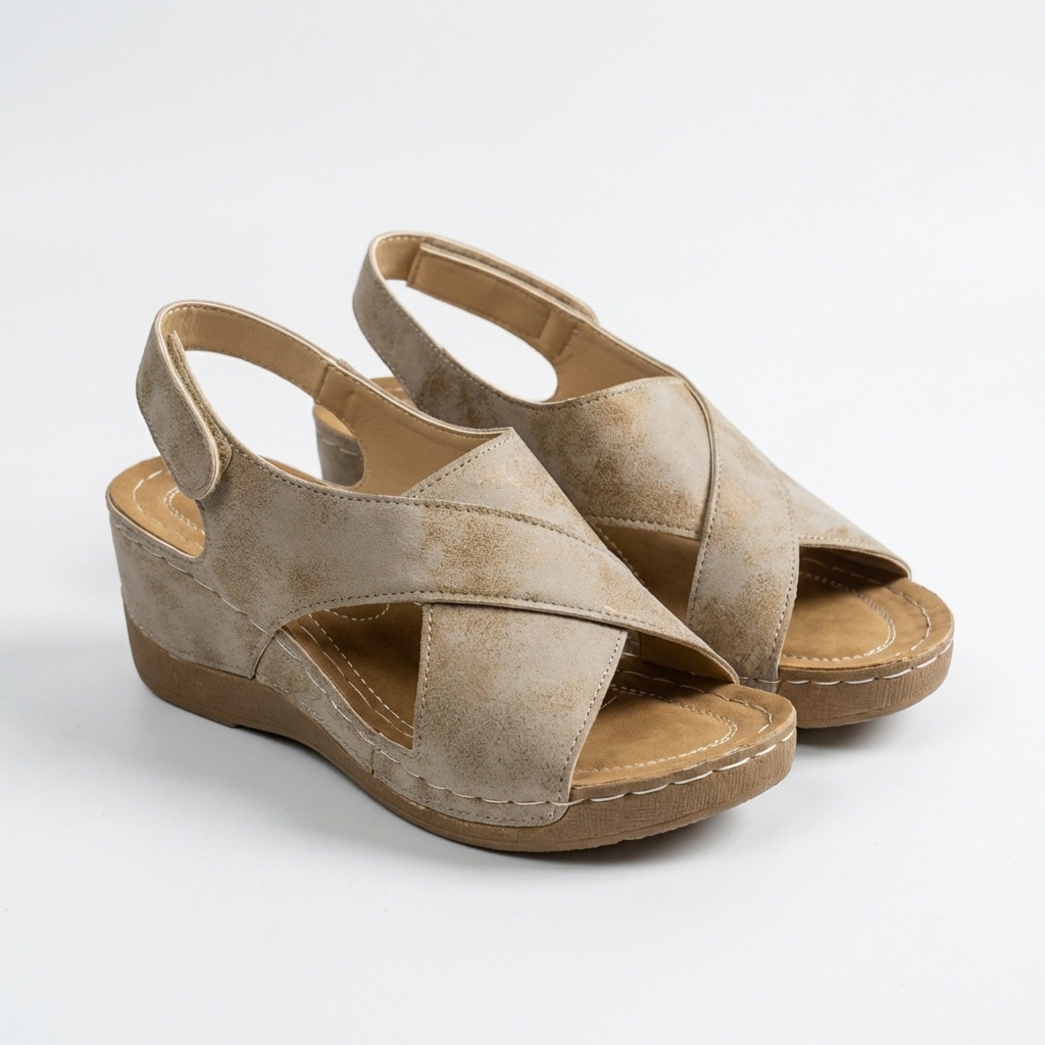 Womens Fabric Blend Platform Sandals | Stylish Open Toe Wedge Shoes for Summer 1