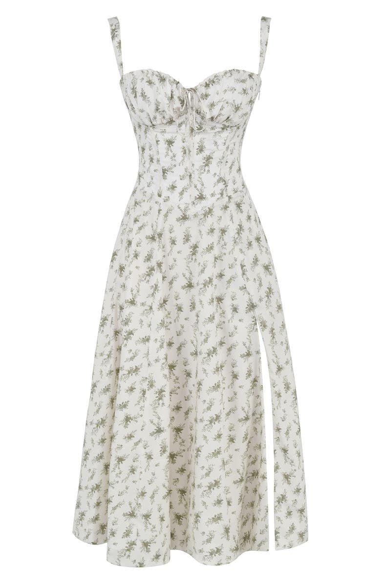 Women's Floral Cotton Midi Dress | Elegant Flowing Summer Cocktail Dress 5