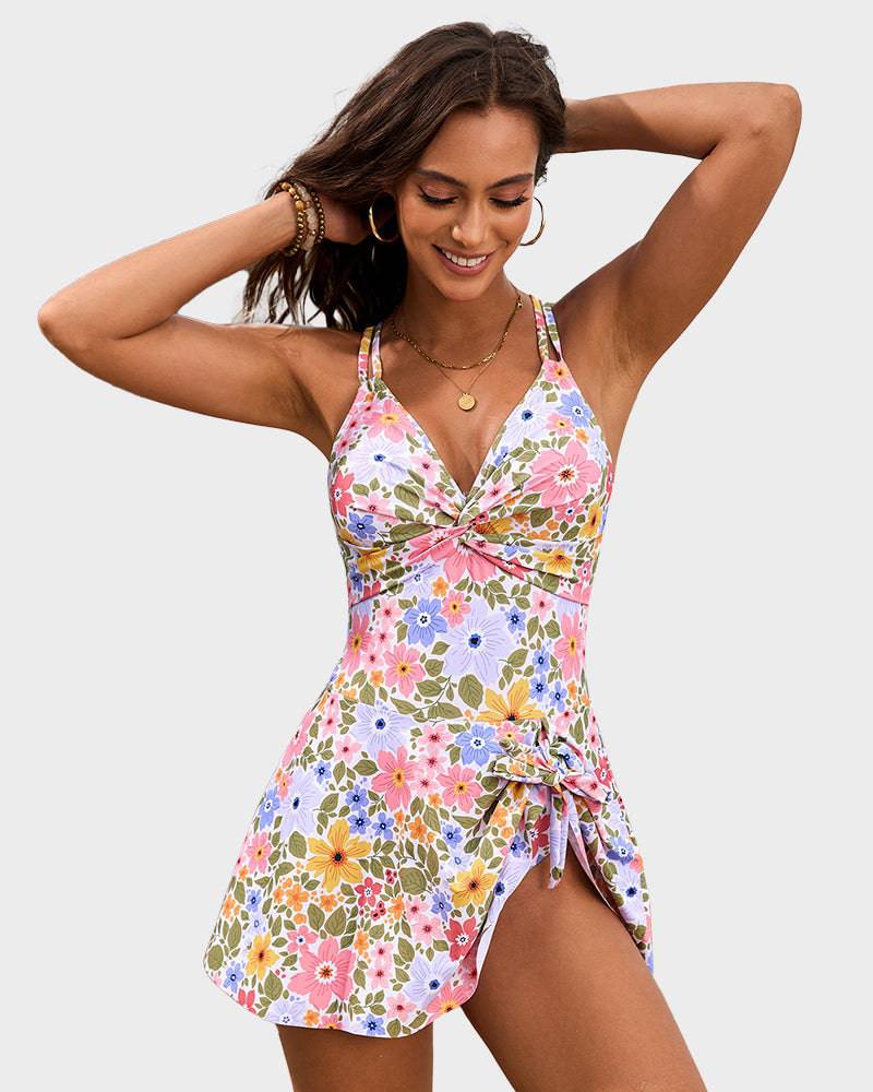 Women's Floral One-Piece Swimsuit | Elegant Tummy Control Swimwear for Summer 4