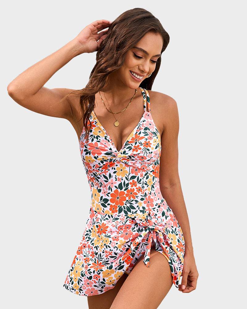 Women's Floral One-Piece Swimsuit | Elegant Tummy Control Swimwear for Summer 5