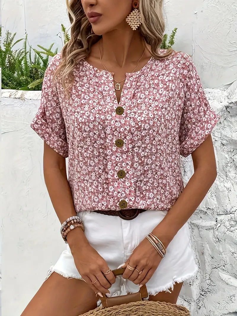 Womens Floral Print Blouse | Lightweight Casual Summer Top | Flowy Stylish Design 5