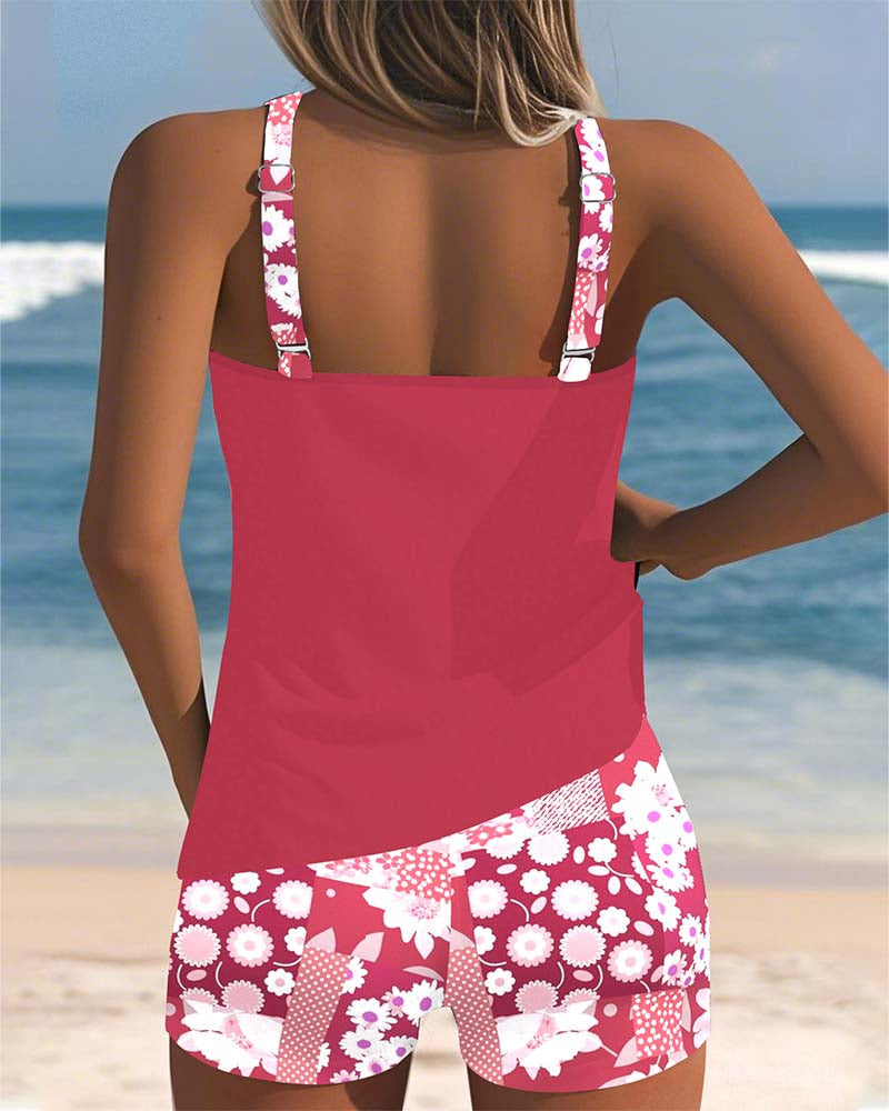 Women's Floral Two-Piece Tankini Swimsuit | Comfortable Fit Summer Swimwear 1