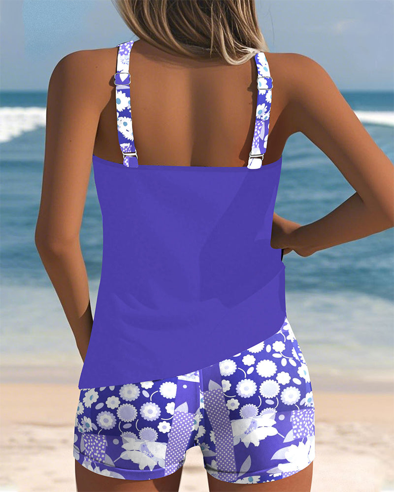 Women's Floral Two-Piece Tankini Swimsuit | Comfortable Fit Summer Swimwear 3