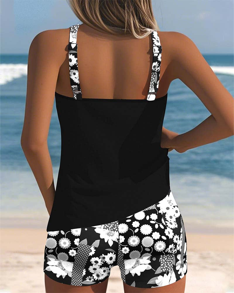 Women's Floral Two-Piece Tankini Swimsuit | Comfortable Fit Summer Swimwear 5