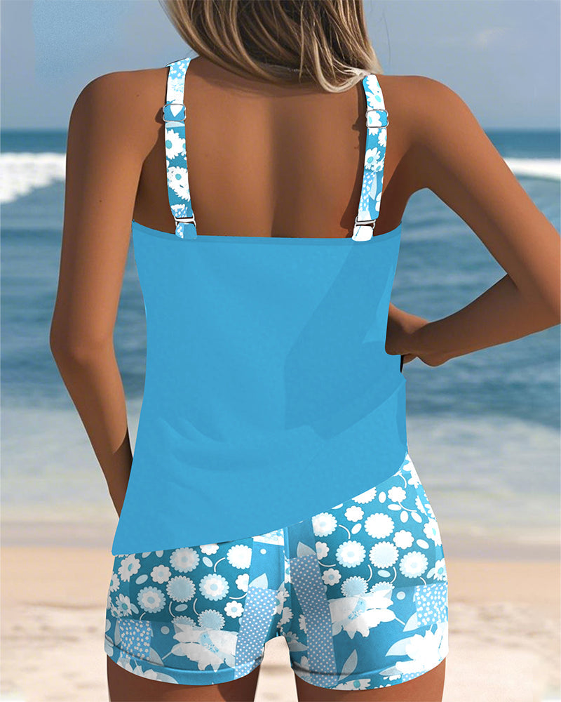 Women's Floral Two-Piece Tankini Swimsuit | Comfortable Fit Summer Swimwear 7