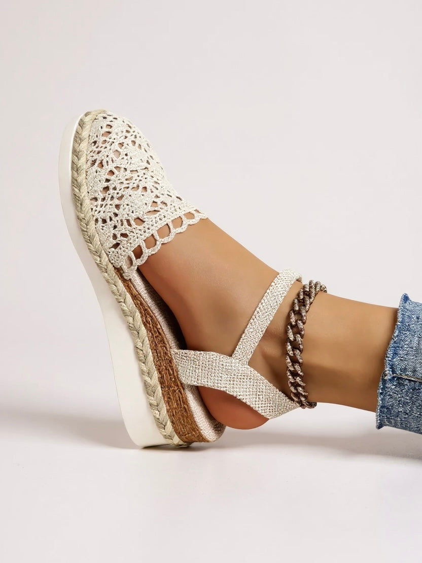 Womens Handcrafted Crochet Platform Sandals | Elegant Boho Chic Summer Footwear 4