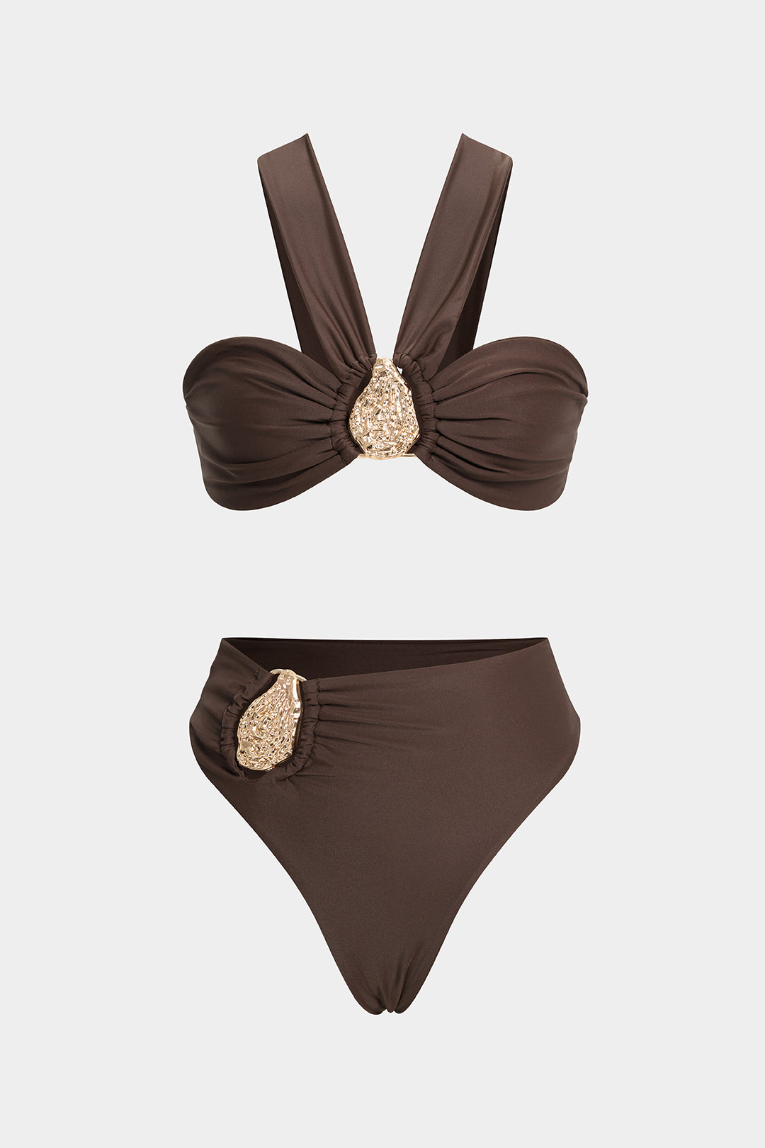 Womens High-Quality Asymmetrical Bikini Set | Trendy Metallic Summer Swimwear 1