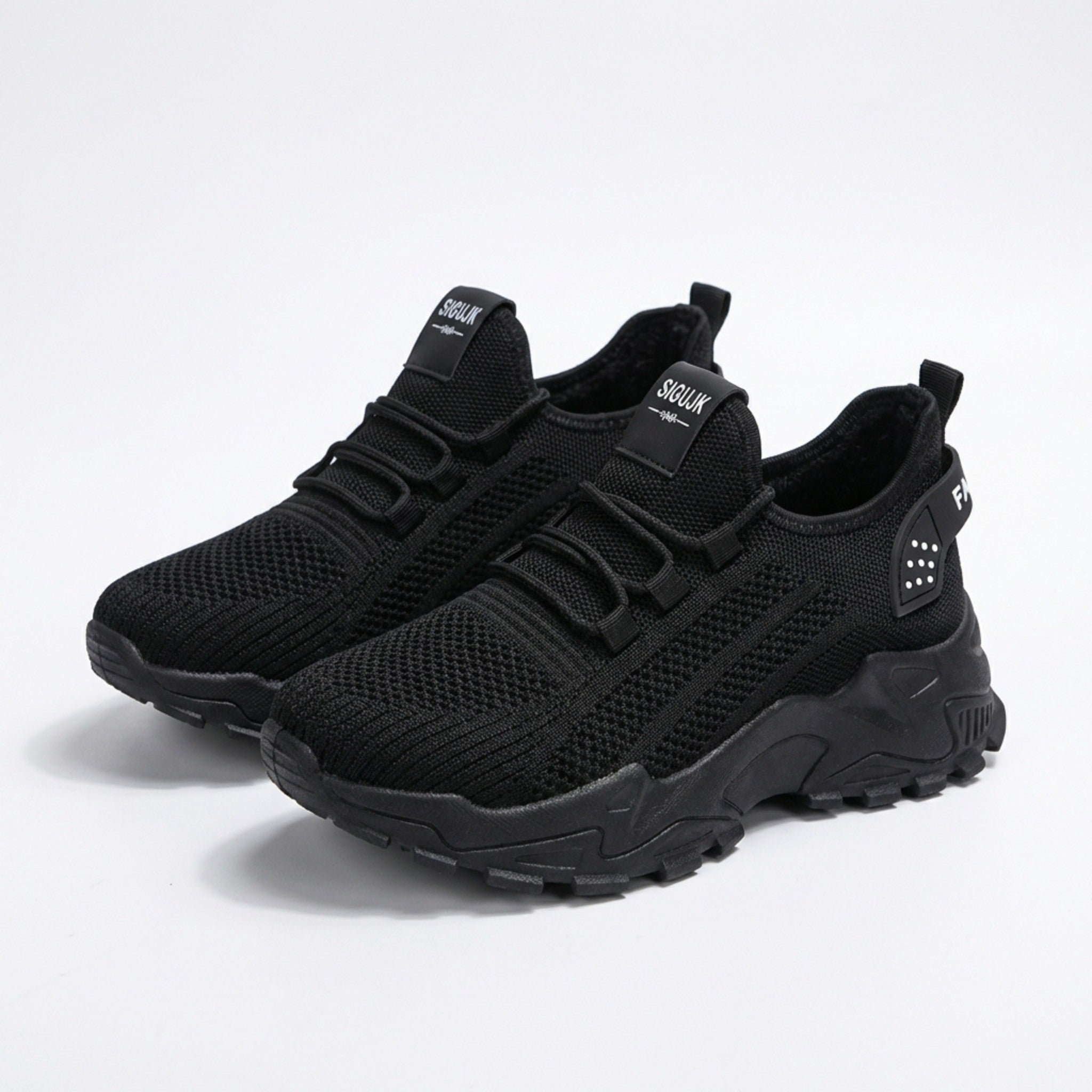 Womens Knit Fabric Lace-Up Sneakers | Comfortable Low Top White Walking Shoes 5