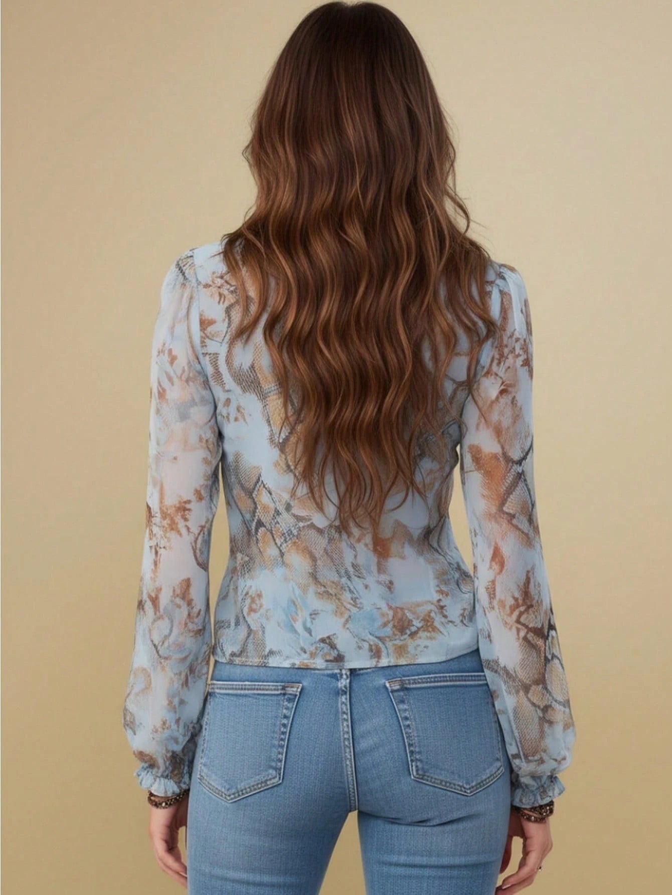 Women's Lightweight Chiffon Blouse | Elegant Ruffled Long Sleeve Summer Top 4