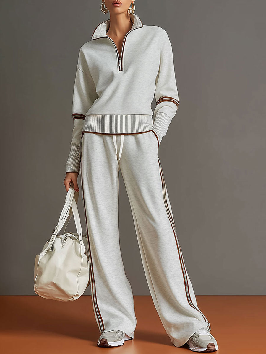 Women's Lightweight Cotton Blouse and Wide-Leg Pants Set | Relaxed Fit Casual Summer Outfit 0