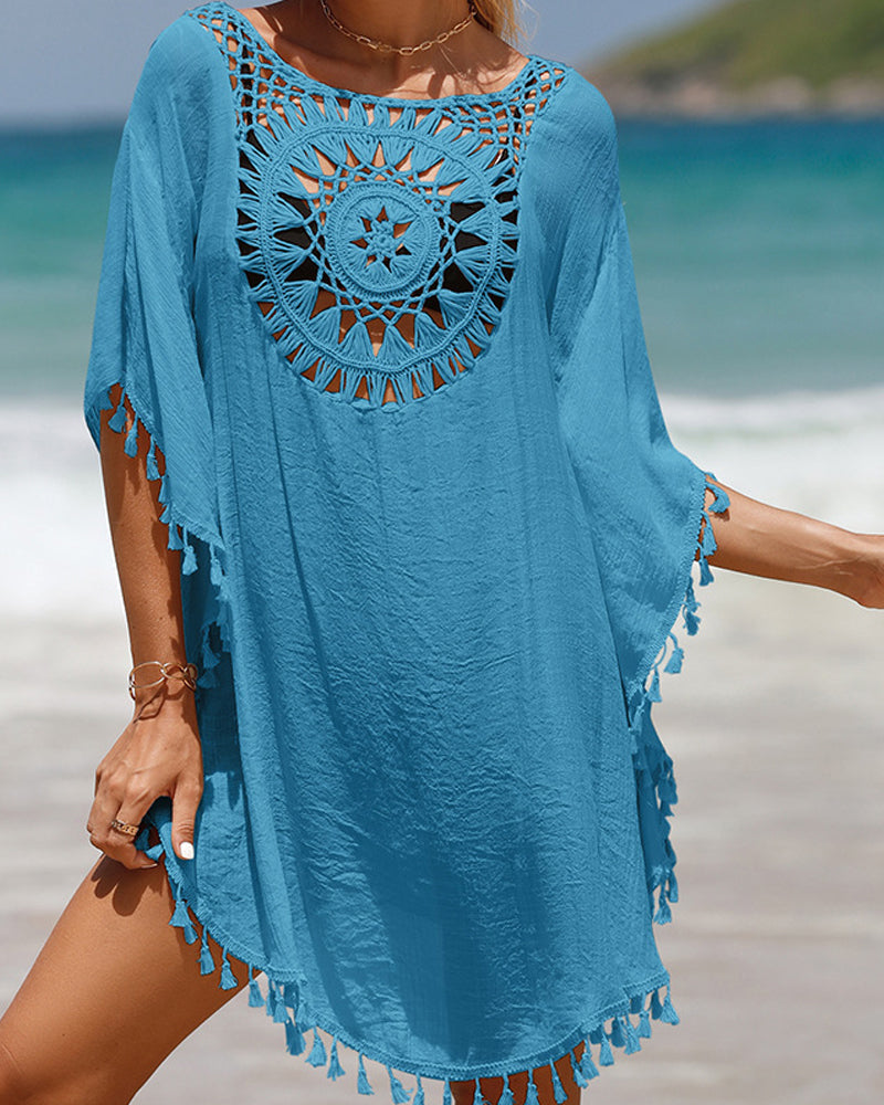 Womens Lightweight Crochet Beach Cover-Up | Breezy Boho Chic Swimsuit Layering 4
