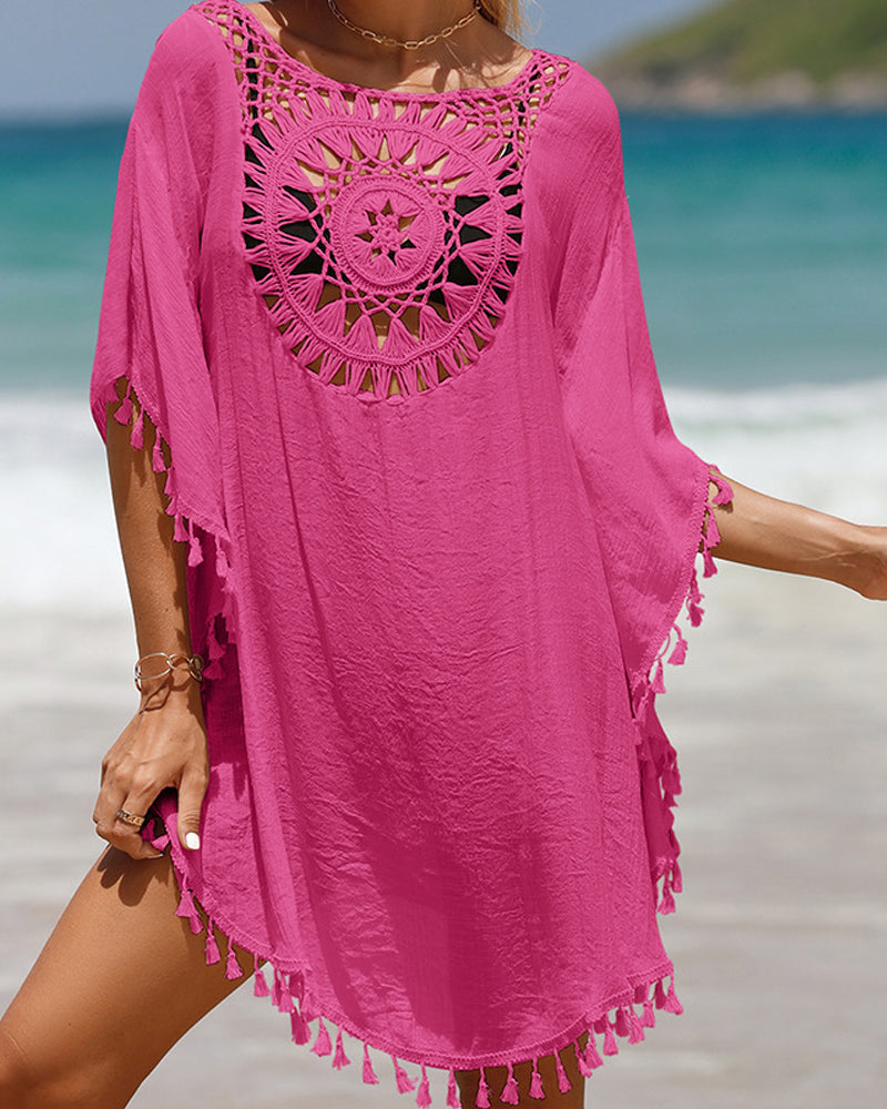 Womens Lightweight Crochet Beach Cover-Up | Breezy Boho Chic Swimsuit Layering 5