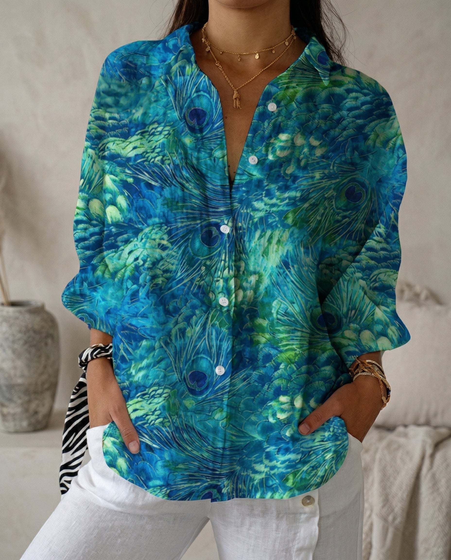 Women's Lightweight Floral Print Blouse | Relaxed Fit Casual Summer Top 10
