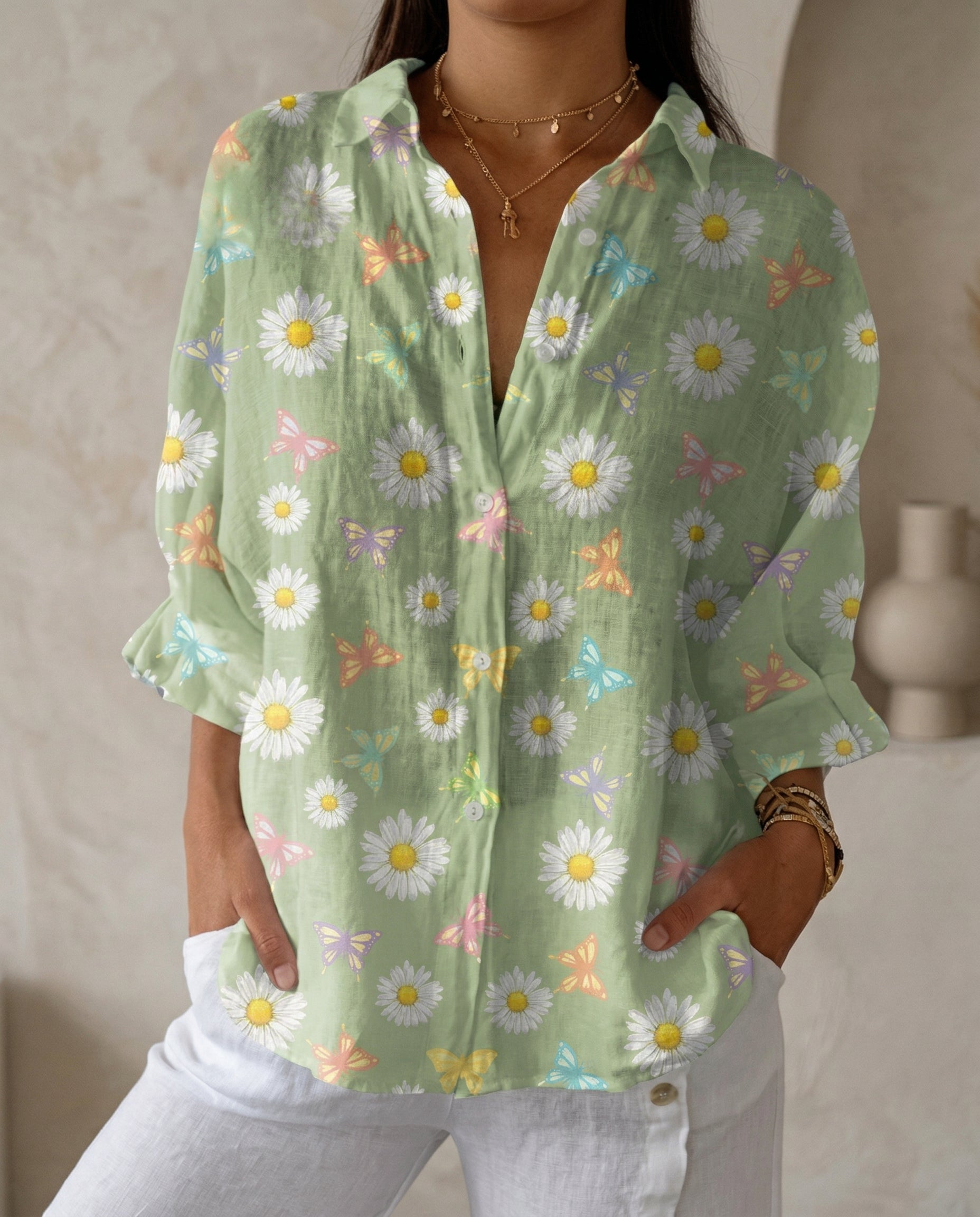 Women's Lightweight Floral Print Blouse | Relaxed Fit Casual Summer Top 2