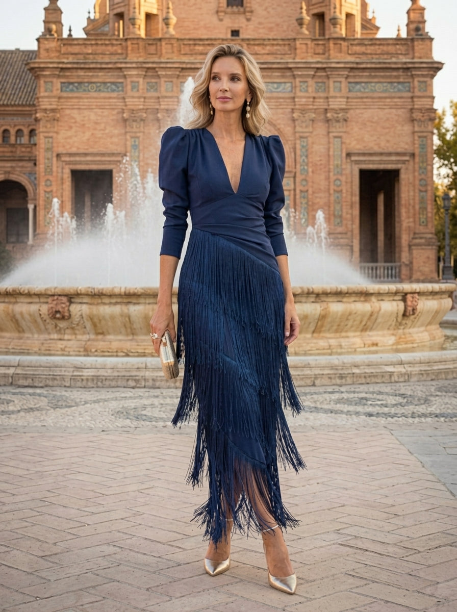 Women's Lightweight Polyester Maxi Dress | Elegant Cascading Summer Dress 9