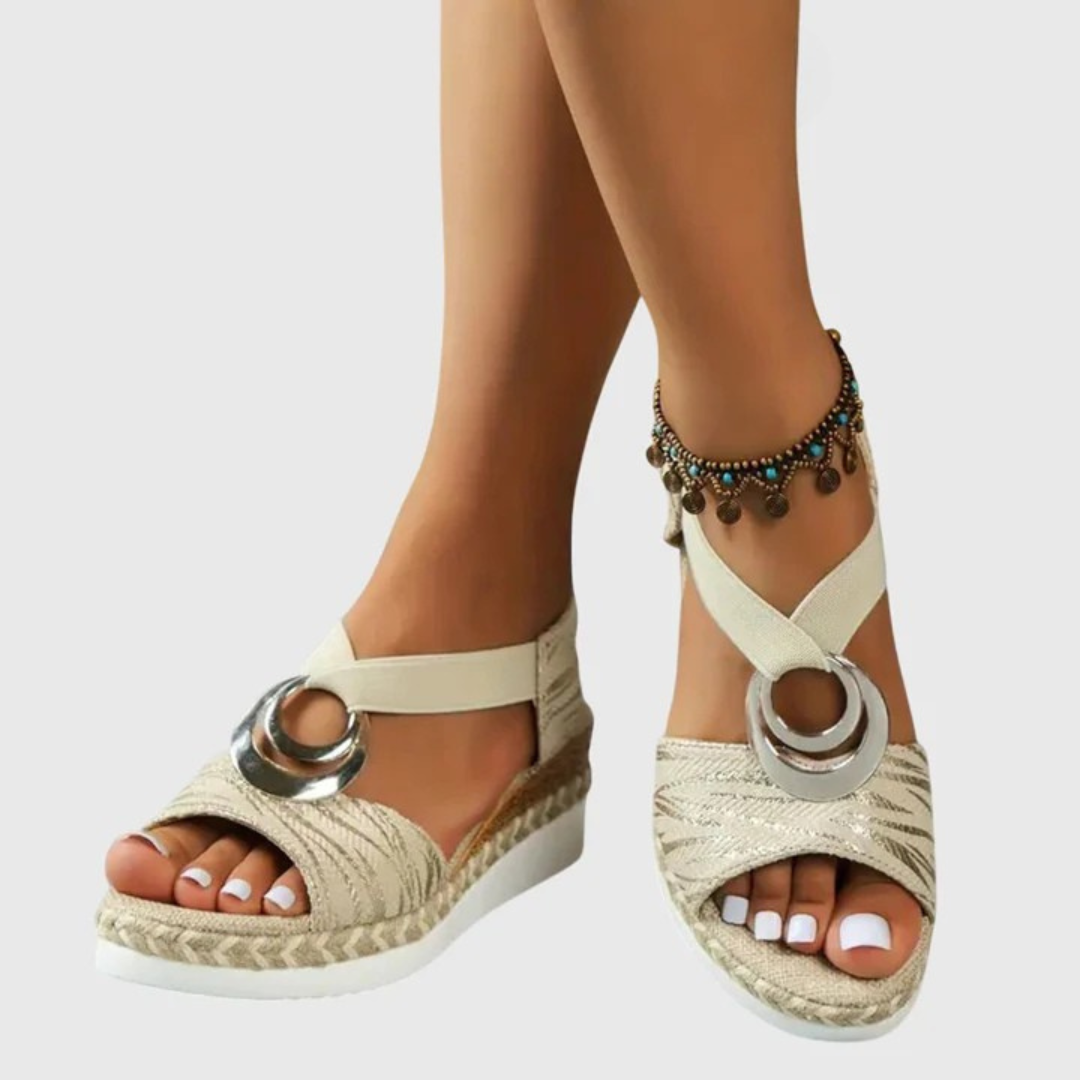 Women's Natural Fabric Wedge Sandals | Comfortable Slingback Espadrille Wedges for Summer 1