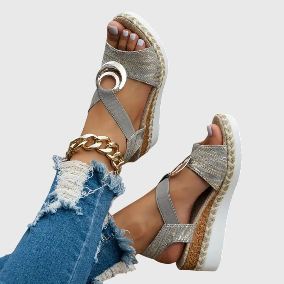 Women's Natural Fabric Wedge Sandals | Comfortable Slingback Espadrille Wedges for Summer 3