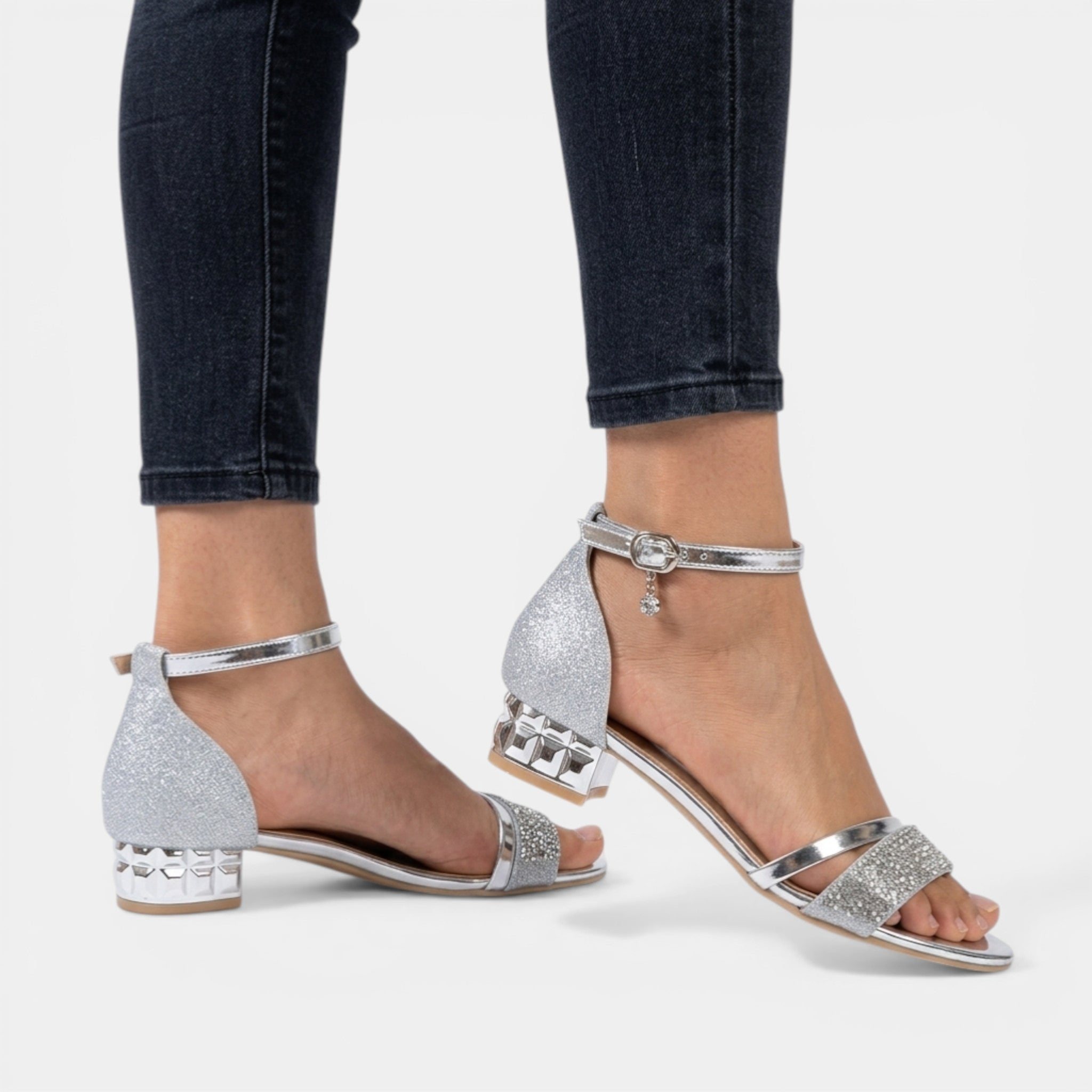 Women's PU Leather Open Toe Sandals | Stylish Ankle Strap Block Heels 3