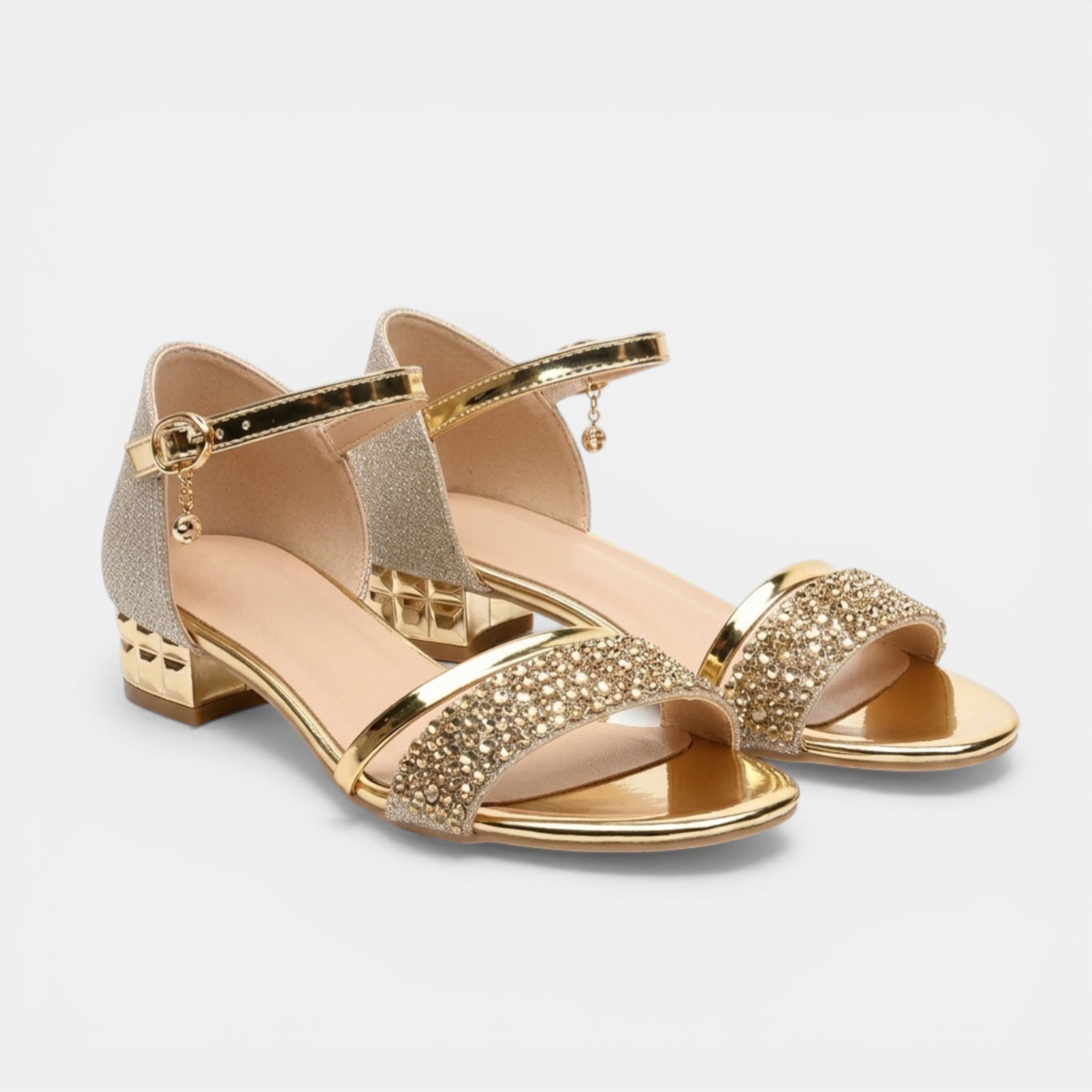 Women's PU Leather Open Toe Sandals | Stylish Ankle Strap Block Heels 4
