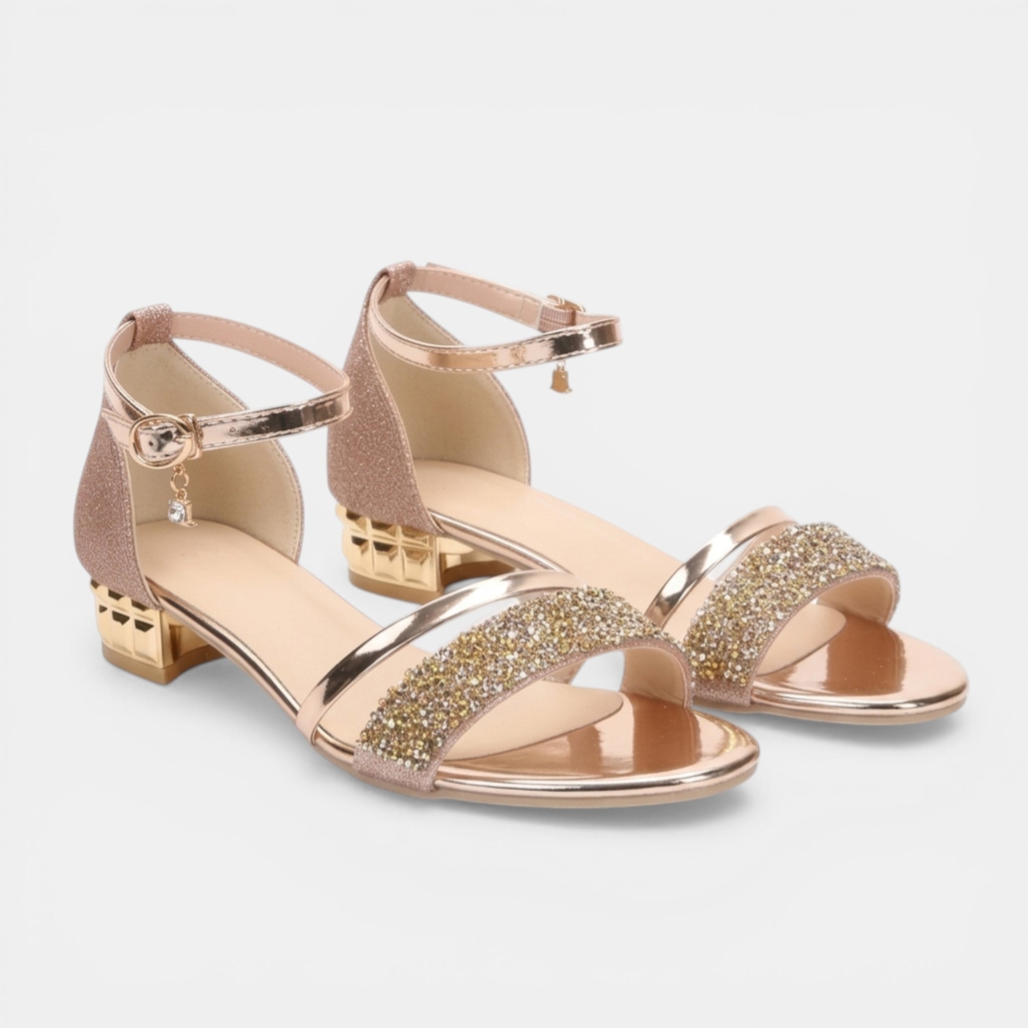 Women's PU Leather Open Toe Sandals | Stylish Ankle Strap Block Heels 5