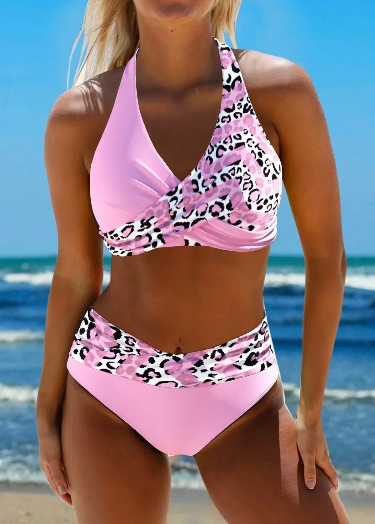 Women's Smooth Fabric Bikini Set | Elegant Criss-Cross Design 1