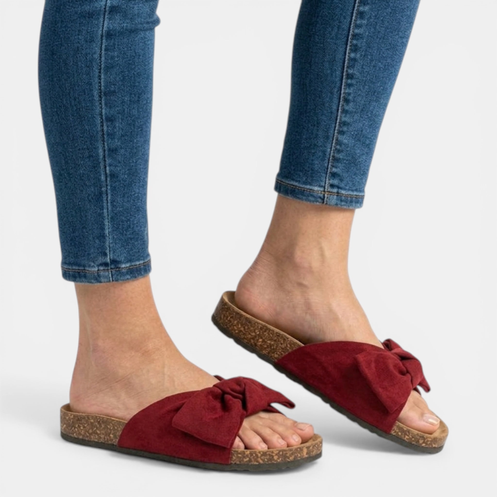 Womens Soft Fabric Bow Strap Sandals | Stylish Slip-On Flat Shoes for Summer 2
