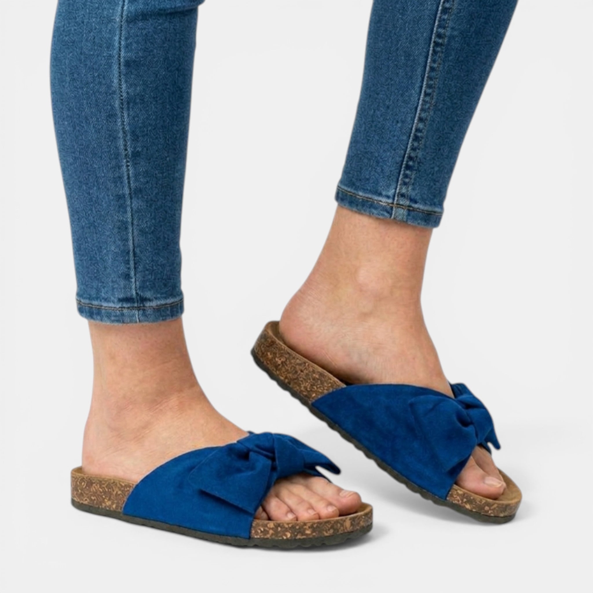 Womens Soft Fabric Bow Strap Sandals | Stylish Slip-On Flat Shoes for Summer 4