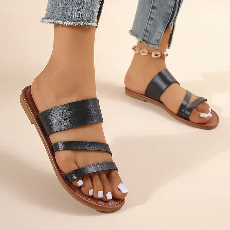 Womens Soft Fabric Flat Sandals | Comfortable Elegant Summer Footwear 3