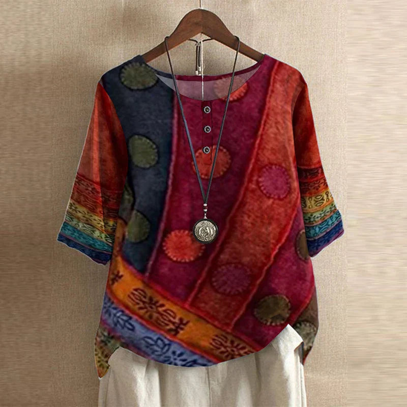 Women's Soft Floral Blouse | Elegant Vintage-Inspired Top | Relaxed Fit Summer Shirt 3