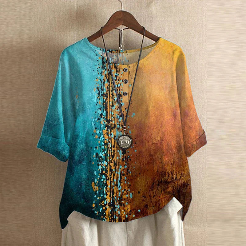 Women's Soft Floral Blouse | Elegant Vintage-Inspired Top | Relaxed Fit Summer Shirt 7