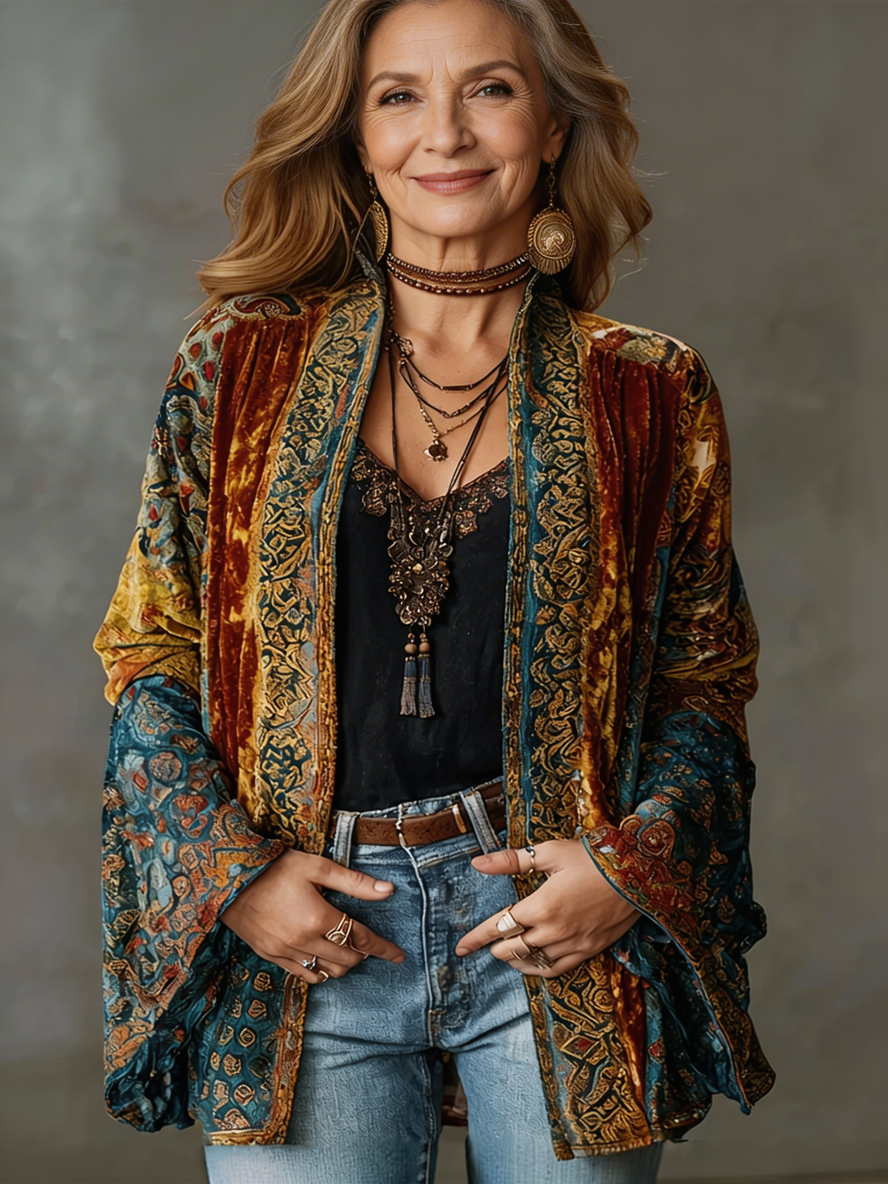 Women's Soft Lightweight Bohemian Kimono | Flowing Long Layering Piece 0