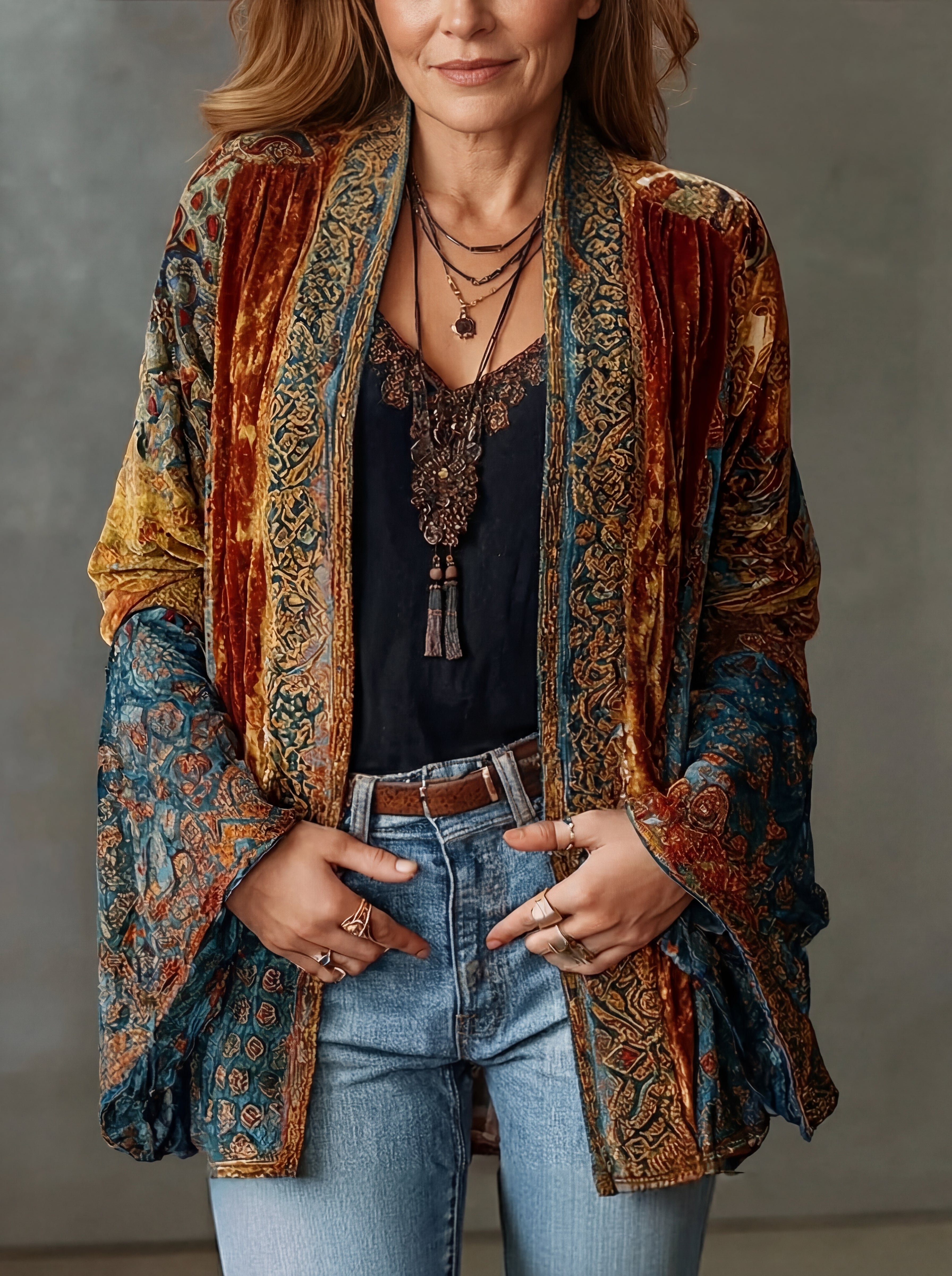 Women's Soft Lightweight Bohemian Kimono | Flowing Long Layering Piece 2