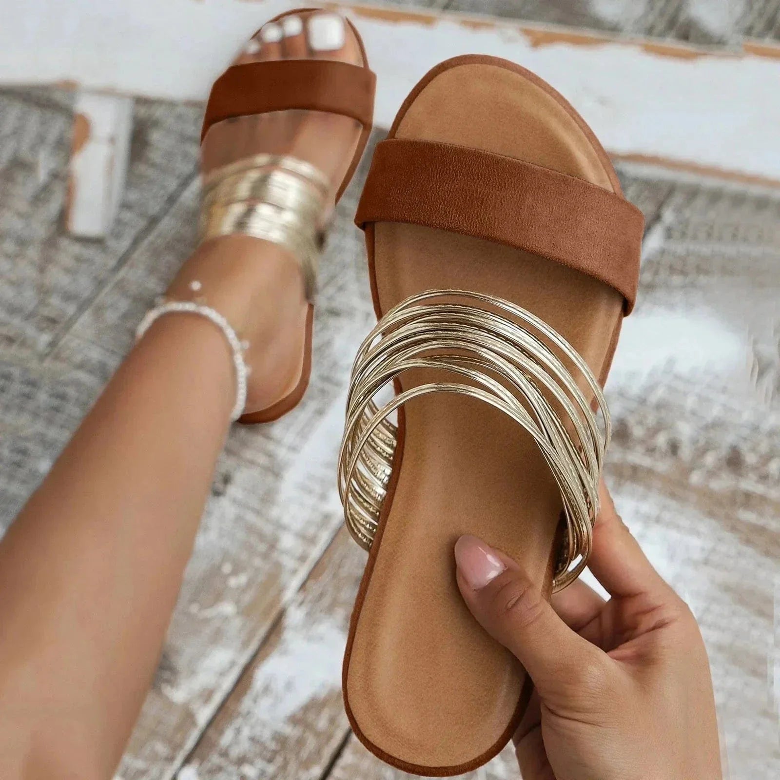Womens Soft Suede Orthopedic Sandals | Comfortable Slip-On Everyday Footwear 3
