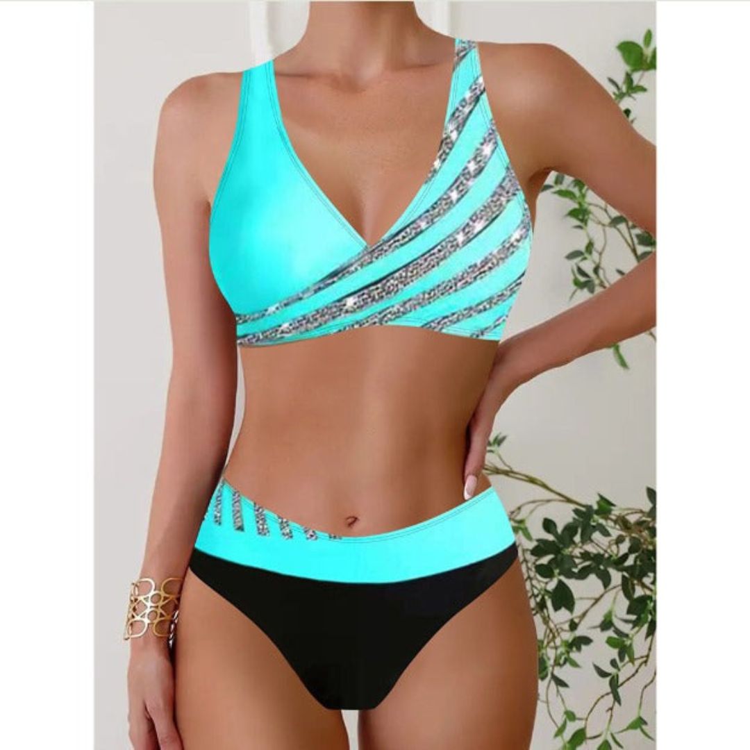 Womens Stretchable Printed Swimwear | Elegant Halter Neck One Piece Swimsuit 1