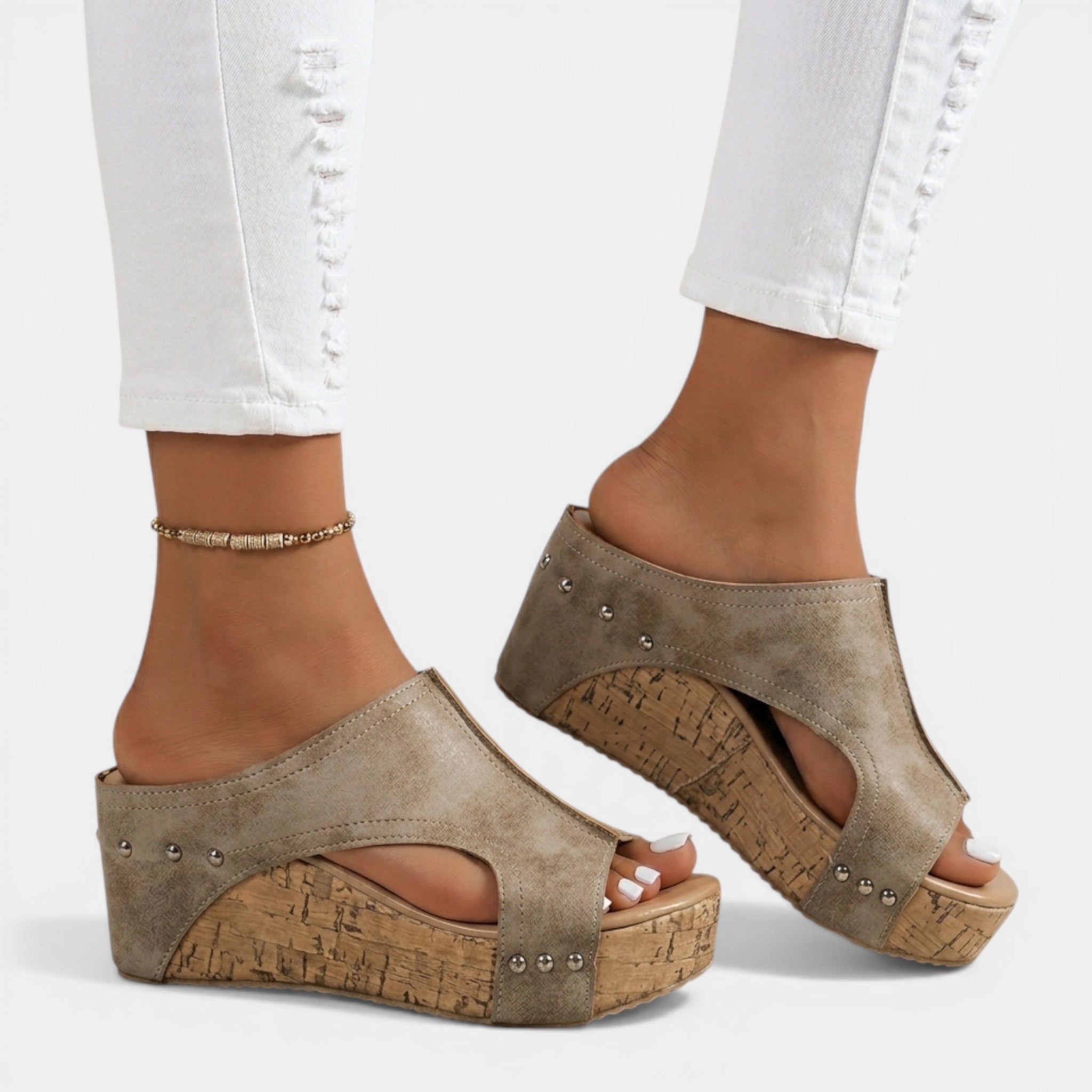 Womens Structured Fabric Platform Sandals | Stylish Open Toe Wedge Slip-On Shoes for Summer 2