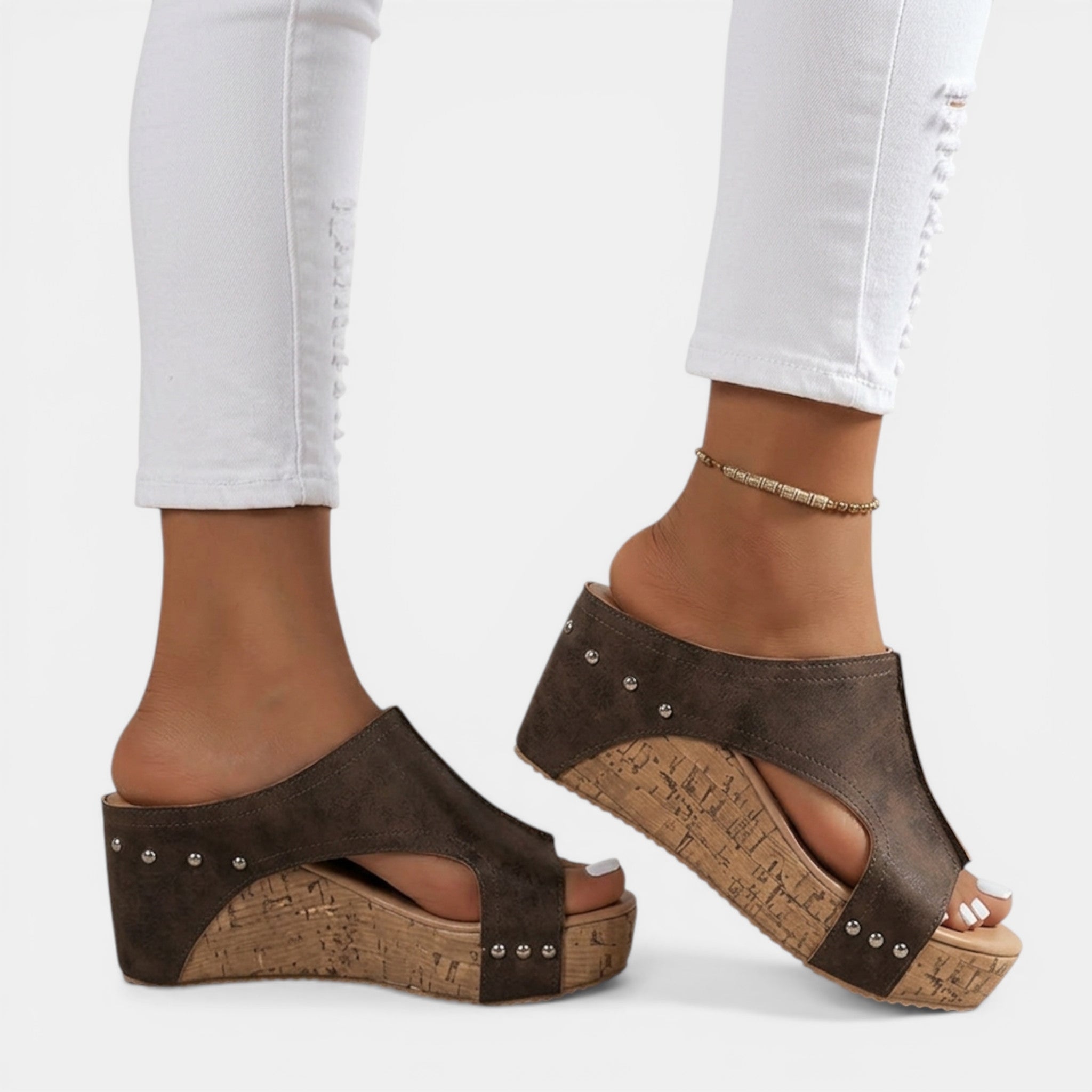 Womens Structured Fabric Platform Sandals | Stylish Open Toe Wedge Slip-On Shoes for Summer 4