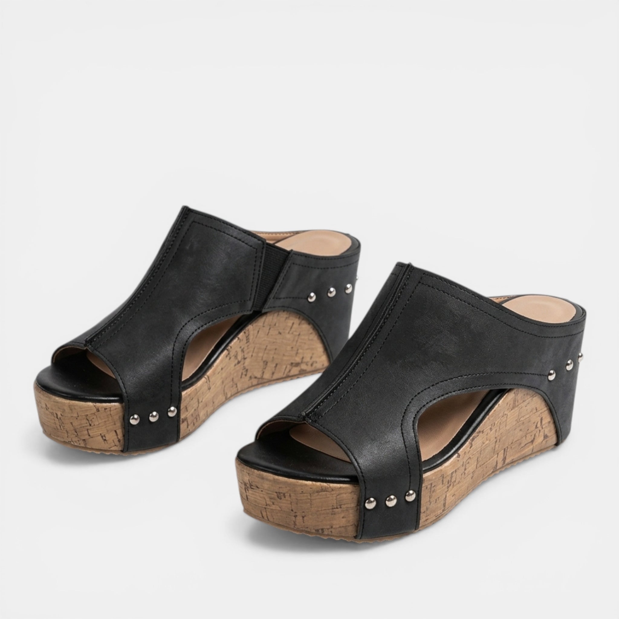 Womens Structured Fabric Platform Sandals | Stylish Open Toe Wedge Slip-On Shoes for Summer 5