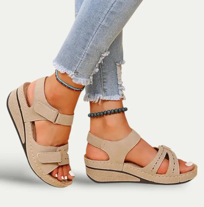 Womens Synthetic Leather Open Toe Sandals | Comfortable Casual Summer Footwear 4