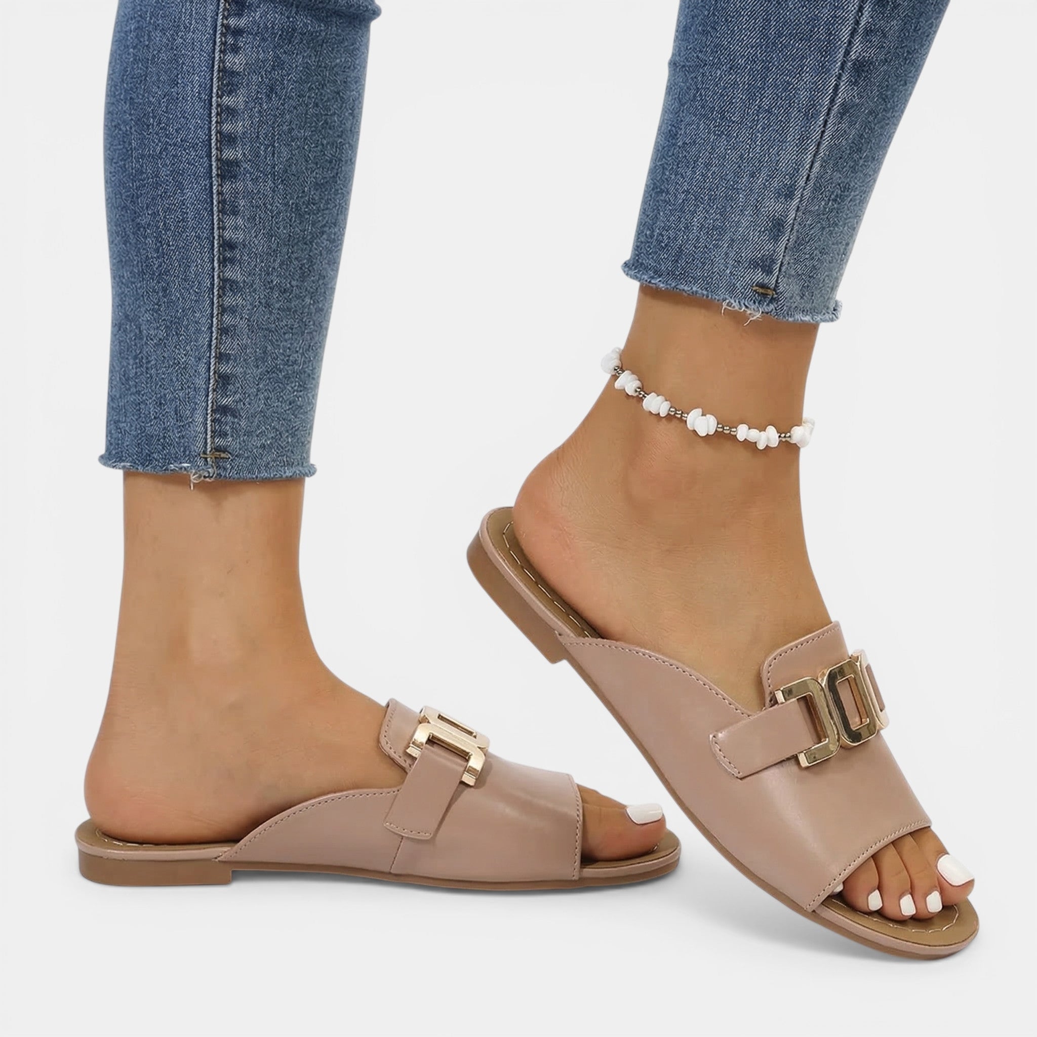 Womens Synthetic Platform Sandals | Stylish Open Toe Slide Design with Buckle Detail 3