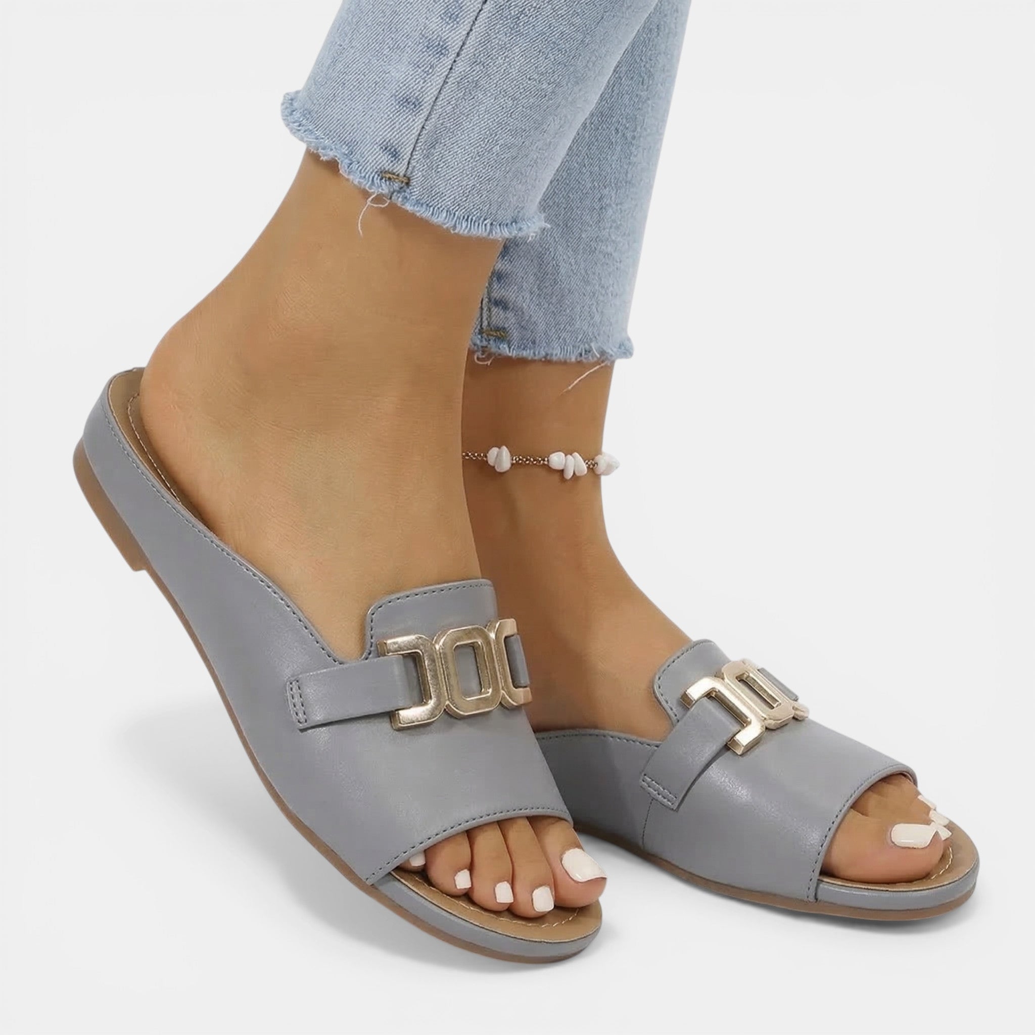Womens Synthetic Platform Sandals | Stylish Open Toe Slide Design with Buckle Detail 4