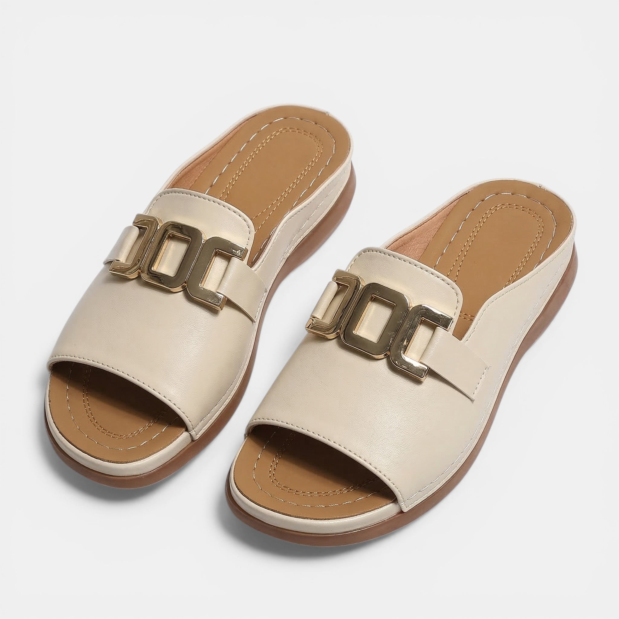 Womens Synthetic Platform Sandals | Stylish Open Toe Slide Design with Buckle Detail 8
