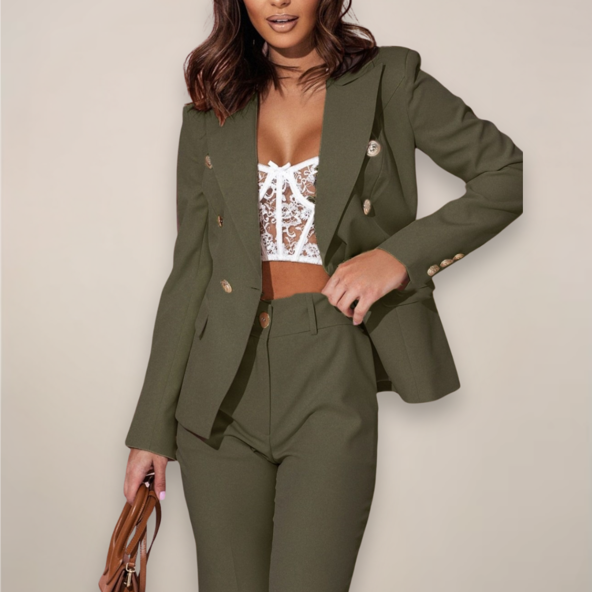 Women's Tailored Blazer Suit | Elegant Two-Piece Pant Suit for All Seasons 5