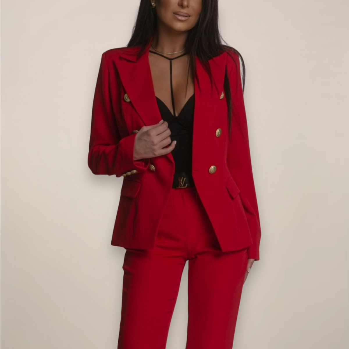 Women's Tailored Blazer Suit | Elegant Two-Piece Pant Suit for All Seasons 8