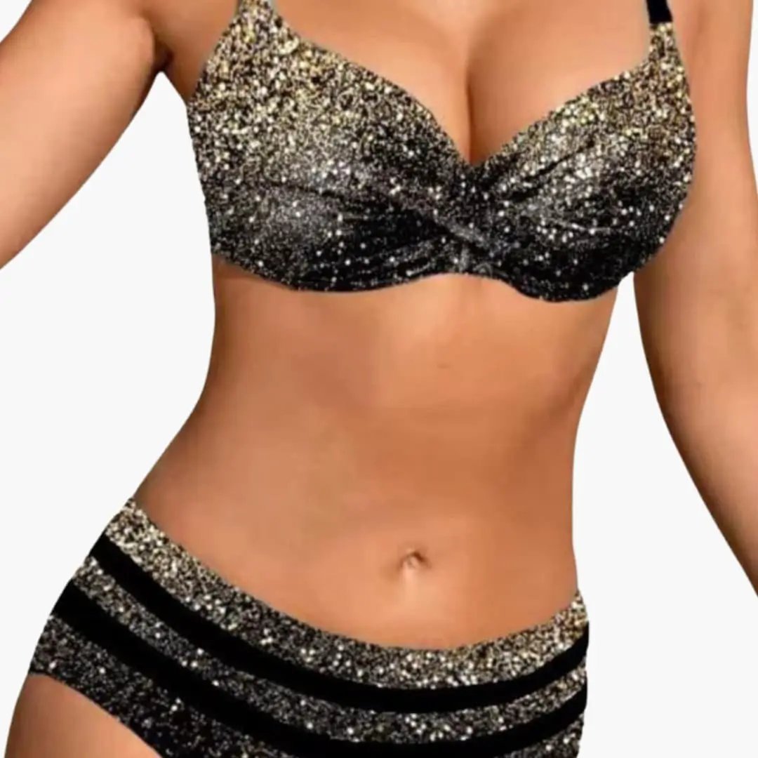 Womens Tropical Print High-Waisted Bikini Set | Structured Underwire Swimwear 4
